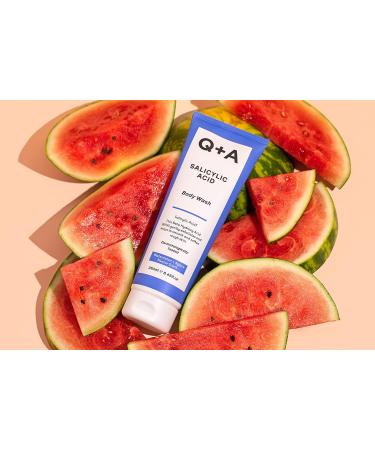 Q+A Salicylic Acid Body Wash 250ml - Exfoliating Shower Gel with Green Tea Extract - Buy Online on GoSupps.com