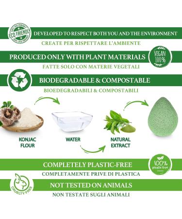 SINUTAN Konjac Face Sponge 100% Natural Green Tea Konjac Sponge for Exfoliation and Deep Pore Cleansing Ecological Sponges Gift Idea Loofah Green-red-black Puff - Buy Online on GoSupps.com