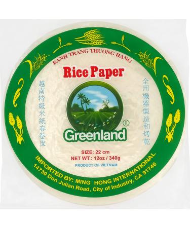 Rice Paper Spring Roll Wrappers - 22cm Round Rice Paper Wrappers for Spring Rolls - Premium Spring Roll Rice Paper Wrappers - Easy to Use Fast Moisten - Banh Trang Rice Wrappers for Spring Rolls