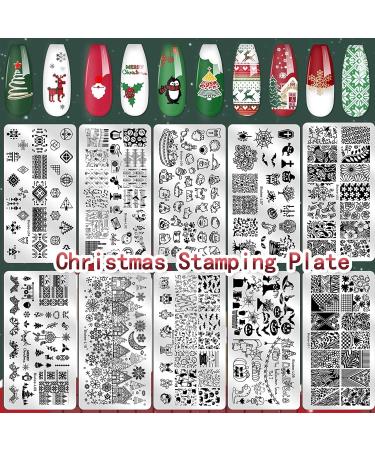 Biutee Nail Stamping Plates Kit with 1 Stamper and 1 Scraper Templates Tree Flower Animal Snowflake Image Stencils Vintage Ethnic Plate Stamp Art for Manicure - Buy Online on GoSupps.com