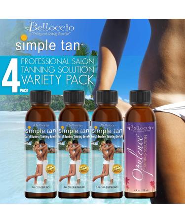 Belloccio Sunless Tanning Solution Variety Pack - 4 Different Professional 4oz Bottles - Buy Online on GoSupps.com