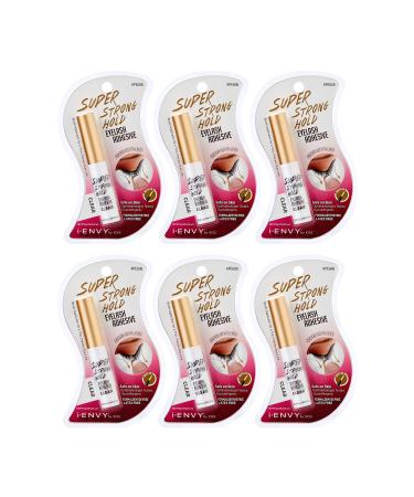 i-Envy by KISS Super Strong Eyelash Adhesive Clear KPEG06 (6 Pack) Brush On Latex Free
