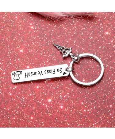 ZQEOU Dental Floss Keychain - Portable Dental Care Keychain for On-the-Go Oral Hygiene - Buy Online on GoSupps.com