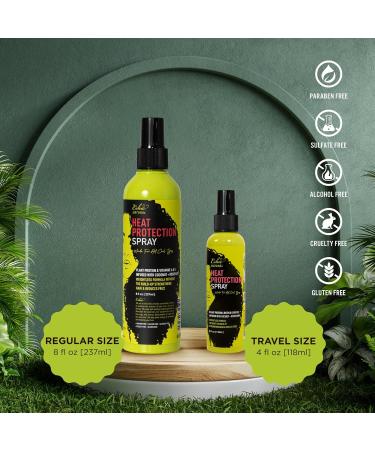 Esha Girl Natural Heat Protection Spray Especially for 3C & 4C Curly Hair Up to 450F - For All Hair - All Natural Ingredients - Paraben Sulfate Alcohol Cruelty Gluten Free - Vegan 8 oz 8 Fl Oz (Pack of 1) - Buy Online on GoSupps.com