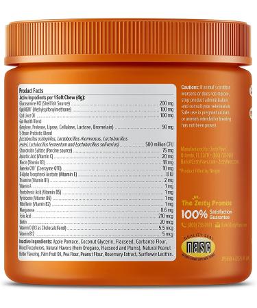 Zesty Paws 5-in-1 Multivitamin Bites for Dogs - Peanut Butter Flavor, 90 Soft Chews - Buy Online on GoSupps.com