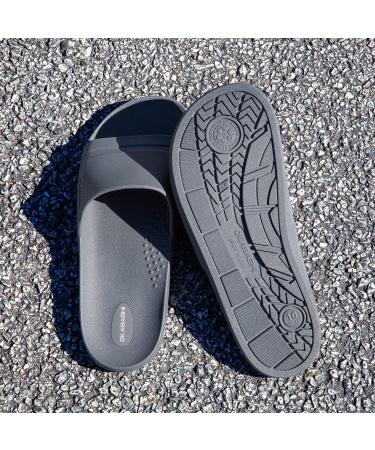 OKABASHI Men's Coast Slip-Resistant Waterproof Sandals - Comfortable Footbed with Arch Support | Sustainably Made in the USA | Size 12 (Slate - Buy Online on GoSupps.com