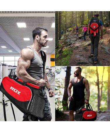 RDX Gym Duffle Bag - Lightweight Sports Holdall for MMA Fitness Gear & Exercise Equipment - Red - Buy Online on GoSupps.com