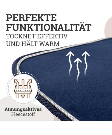 Esposita Champion Edition Sweat Ceiling with Fur Collar - Navy/Silver 135cm | Premium Fleece Show Blanket with Ornamental Piping - International Shipping - Buy Online on GoSupps.com