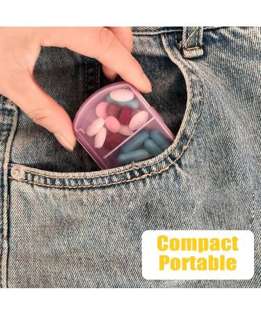 2PCS Cute Purple Travel Pill Box | Portable Daily Medicine Organizer for Vitamins & Supplements - Buy Online on GoSupps.com