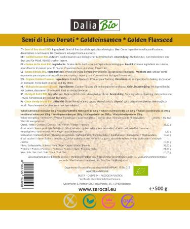 Dalia - Organic Golden Flax Seeds 500g | Rich in Omega 3 Fibers and Mineral Salts | Premium Organic Quality | 100% Organic - Vegan - Gluten Free - Buy Online on GoSupps.com
