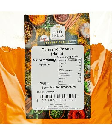 Old India Turmeric Powder (Haldi) 750g - Premium Quality Spice for Cooking - 1 Pack - Buy Online on GoSupps.com