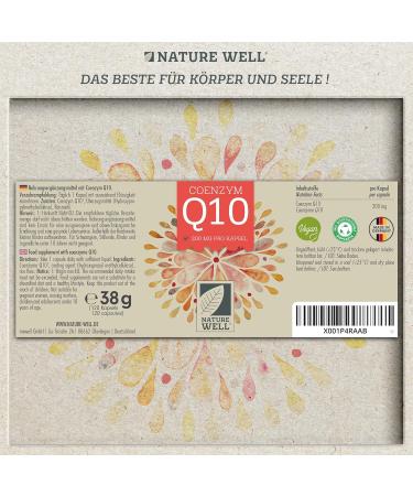 Naturewell Q10 Capsules - High Dose 200mg Coenzyme Q10 Vegan 120 Capsules 8-Month Stock No Additives for Optimal Health - Buy Online on GoSupps.com