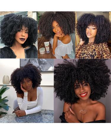 GIVLOVE Kinky Curly Clip in afro Hair Extensions Clip Ins Brazilian Remy Human Hair for Black Women Natural Color 7pieces (1b# 120g) (1b 14inch) 14inch 1b - Buy Online on GoSupps.com