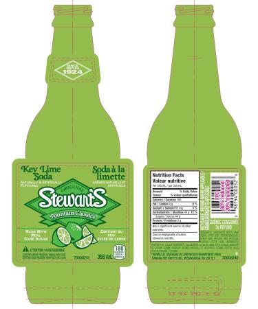 Stewarts Fountain Classic Soda 355ml Glass Bottles Key Lime Soda 24 Count - Buy Online on GoSupps.com