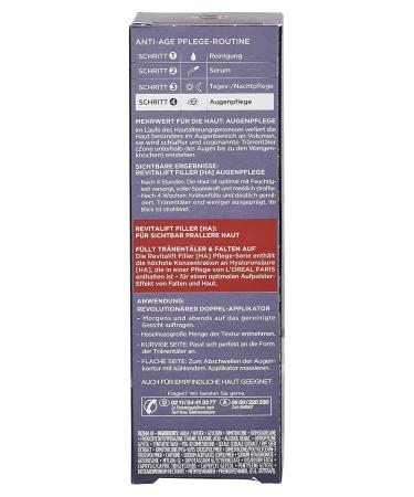 L'Oreal Paris Revitalift Anti-Age Eye Cream with Hyaluronic Acid | 15ml - Age-Defying Eye Care for Youthful Skin - Buy Online on GoSupps.com