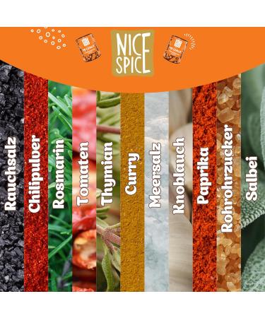 NICE SPICE Lot de 5 bo tes d' pices pour poulet (5 x 60 g) m lange d' pices pour poulet poulet chips frites cadeau pour les cuisiniers amateurs r serve d' pices pour la cuisine - Buy Online on GoSupps.com