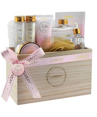 Luxury Bath Gift Set | Home Spa Gift Basket - Milky Coconut Scent Vitamin E & Shea Butter Shower Gel Bath Salt Body Scrub & More - International Shipping Available - Buy Online on GoSupps.com