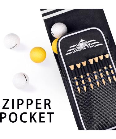 CHAMPKEY Professional Golf Sunday Bag - Lightweight Carry Bag for 3-9 Clubs - 6 Pockets & Adjustable Strap - Ideal for Golf Course & Travel - Black - Buy Online on GoSupps.com