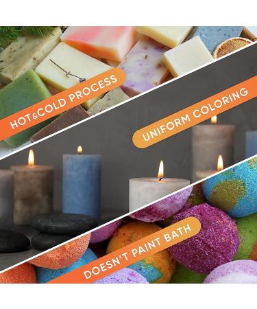 24 Color Set of Cosmetic Grade Mica Powder for Soap Making, Lip Gloss, Candle Making, Resin Art, and More - Organic Coloring Pigment for Epoxy, Body Butter, Bath Bomb - 24*0.15 Oz Bags - Buy Online on GoSupps.com