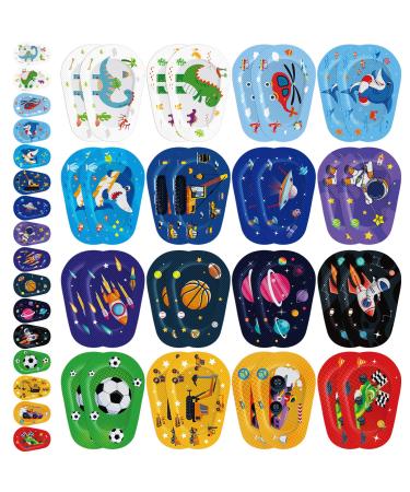 Panitay Adhesive Eye Patches for Boys 16 Styles Light Blocking Cute Designs Cotton Adhesive Bandages for Kids Girls Toddler(48 Pcs)