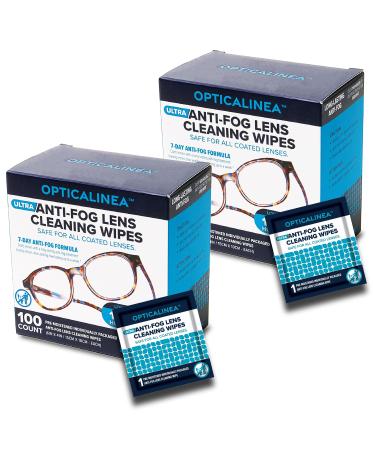 Ultra Anti-Fog Lens Cleaning Wipes l Pre-Moistened Anti Fog Wipes for Eyeglasses Sunglasses Goggles Screens Camera and Binocular Lenses Industrial Eyewear and Shields l 200 Count 200 Count (2 PACK)