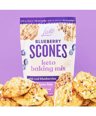 Livlo Keto Blueberry Scones Baking Mix with Real Blueberries | 9.5 oz - Buy Online on GoSupps.com
