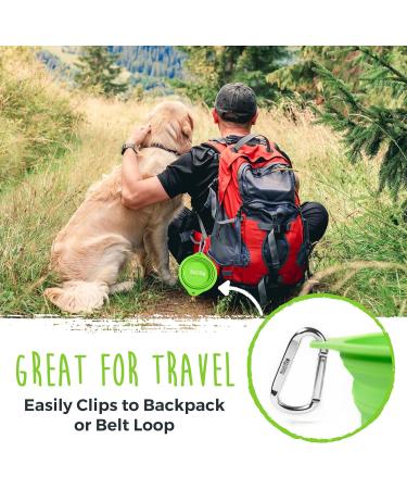 Mighty Paw Foldable Dog Bowl Set | 2-Piece Silicone Travel Bowl (Green) - Light Leak-Proof Large Capacity for International Orders - Buy Online on GoSupps.com