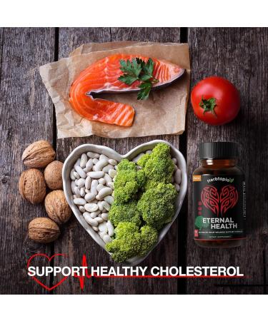 Herbtopia Eternal Health Blood Pressure Support Supplement Heart Health & Blood Circulation Formula with CoQ10 K2 MK7 Black Garlic Hawthorn Olive Leaf & Dan Shen 60 Capsules - Buy Online on GoSupps.com