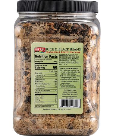 Iberia Rice & Black Beans 3.4 Lb - Seasoned & Ready to Cook - Nutritious & Low Fat - High Taste Rice & Beans - Buy Online on GoSupps.com