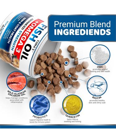 Omega 3 for Dogs - Fish Oil Supplement for Skin and Coat - Wild Alaskan Salmon Oil - Effective Relief for Dry & Itchy Skin - Contains EPA & DHA Made in USA - Buy Online on GoSupps.com