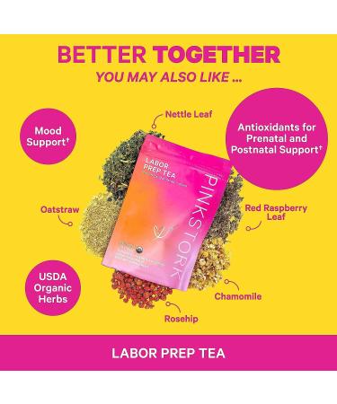 Pink Stork Labor Prep Capsules - Pregnancy & Postpartum Essentials with Evening Primrose Oil, Red Raspberry Leaf, Folate, and Calcium - 1 Month Supply - Buy Online on GoSupps.com