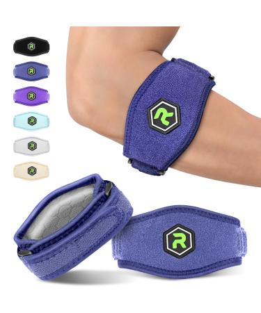 Rakiie elbow bandage per 2-pack larger bandage with silicone pads better support in tendonal infections tennisel arches pain relief for men and women dark blue