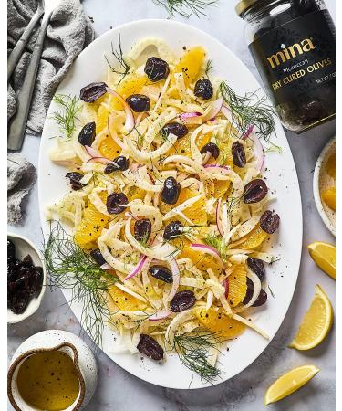 Mina Dry Cured Black Beldi Olives 7 oz (Pack of 6) - Premium Handpicked from Morocco - Gluten-Free, Low Carb, Vegan, Keto-Friendly - Buy Online on GoSupps.com