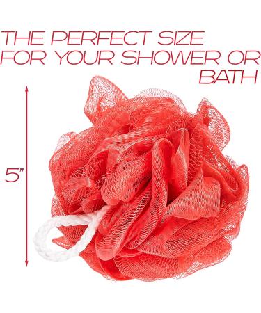 Nicole Miller Loofah Sponge Set - 6 Pack Exfoliating Bath & Shower Poufs with Mesh Bag - Buy Online on GoSupps.com