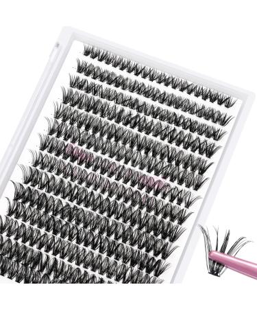 280 Pcs Individual Lashes 40D-D-0.07-10 Cluster Lashes 10D 20D C D Curl Wispy Lashes Bottom Lashes DIY Lashes At Home(40D-D-0.07-10) 10 mm 40D-D-0.07-Large