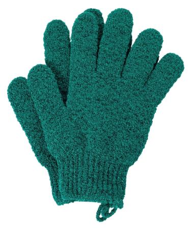 KAKOOI Exfoliating Bath Scrubbing Gloves - Dead skin cells remover(1Pair of Pack  DarkGreen) 1 Pair (Pack of 1) Darkgreen