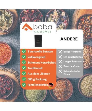 Baba Gourmet Original Moghrabieh Couscous Pearls 600g - 100% Natural Lebanese Kuskus for Traditional Dishes - Whole Grain Semolina - Buy Online on GoSupps.com
