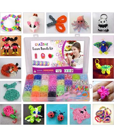 CRAZONE 2000+ Pcs Rubber Bands Refill Kit - DIY Weaving Loom Bracelet Making Set for Kids | 23 Colors, 200+ Beads, 12 Charms | Perfect Christmas & Birthday Gift - Buy Online on GoSupps.com