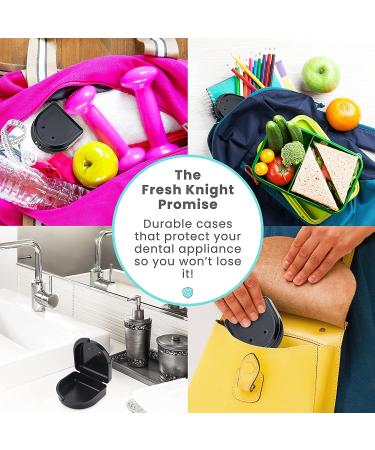 Retainer Case (2 Pack) with Vent Holes - Denture, Mouth Guard, Aligner Case - Black - Buy Online on GoSupps.com