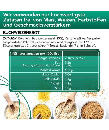 Glutenfree baking mixture buckwheat bread 3 x 400g Hanneforth - Buy Online on GoSupps.com