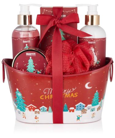 Brubaker cosmetics bathing and shower set winter berries fragrance - 6 -part gift set in decorative metal tub Christmas - Christmas set for women and men - Buy Online on GoSupps.com