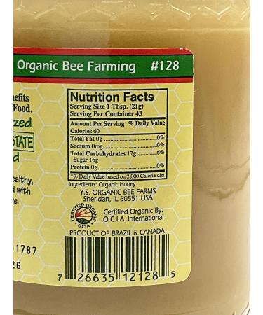 Y.S. Organic Bee Farms 100% Certified Y.S. Organic Raw Honey Unpasteurized Unfiltered Fresh Raw State Kosher Pure Natural Healthy Safe Gluten Free Harvested with Extreme Care 2 Lb (4) - Buy Online on GoSupps.com