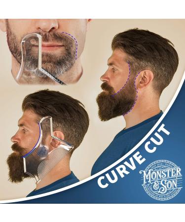 Monster&Son Beard Shaping Tool - Classic Oversized Design, Blue-Clear - Buy Online on GoSupps.com