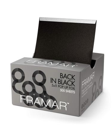 Framar Back In Black Pop Up Hair Foil, Aluminum Foil Sheets, Hair Foils For Highlighting - 500 Foil Sheets