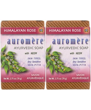 Auromere Ayurvedic Soap With Neem Himalayan Rose 2.75 oz (78 g)