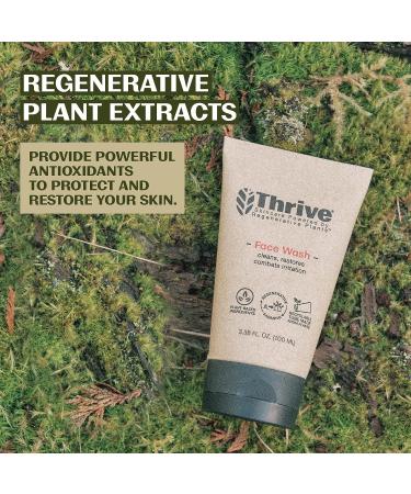 THRIVE Natural Face Wash Gel for Men & Women - Daily Facial Cleanser with Anti-Oxidants - Vegan & Made in USA - Original Scented 3.38 Fl oz - Buy Online on GoSupps.com