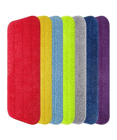 MEXERRIS Microfiber Spray Mop Pads Replacement for Floor Cleaning Floor Cleaning Mops Heads Replacement Washable Reusable Flat Mop Refills Fit for All Spray Mops & Reveal Mop 7 Pack/Set Multicolor Multicolor(spray Mop Pads 7 Pack)