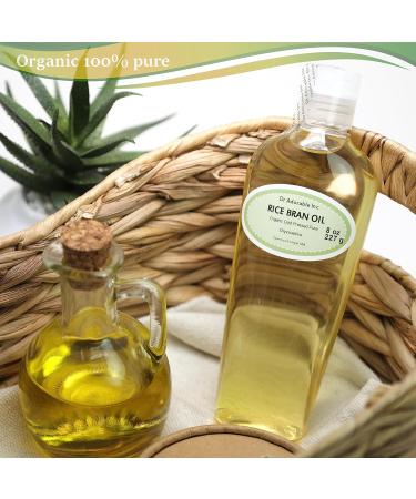 Dr Adorable Rice Bran Oil - 100% Pure Organic Cold Pressed 8 oz - Premium Quality for Healthy Living - Buy Online on GoSupps.com