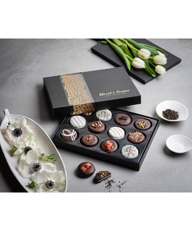 Hazel & Creme Chocolate Cookie Gift Box - Chocolate Covered Cookies Gift Basket - Gourmet Cookie Gift - Food Gift For Him Or Her (Large Box) 12 Count (Pack of 1) - Buy Online on GoSupps.com