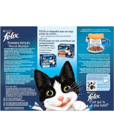 FELIX Tender Sauce for Adult Cats - Beef Chicken Duck & Lamb Variety - 12 x 85g Freshness Pouches - International Shipping Available - Buy Online on GoSupps.com